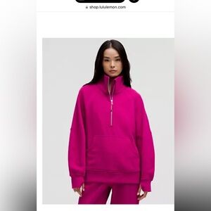 XS/S LULU HALF ZIP SCUBA HOT PINK